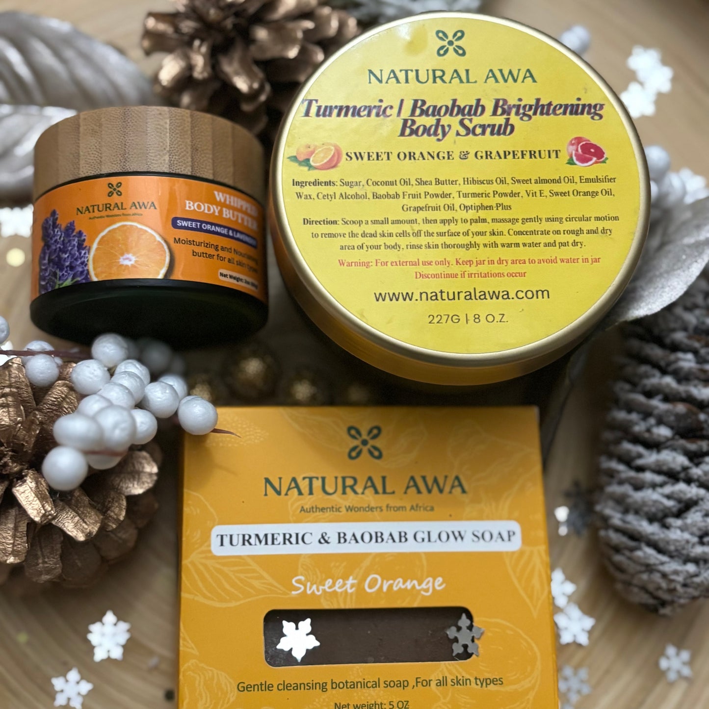 HOLIDAY BATH & BODY TRIO GIFT SET (SCRUB/SOAP/BODY BUTTER)