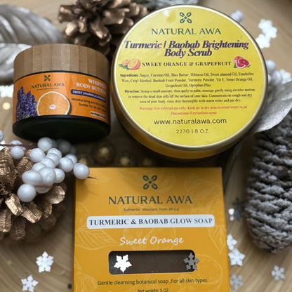 HOLIDAY BATH & BODY TRIO GIFT SET (SCRUB/SOAP/BODY BUTTER)