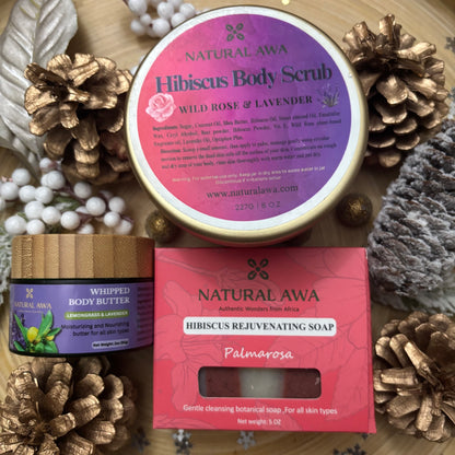 HOLIDAY BATH & BODY TRIO GIFT SET (SCRUB/SOAP/BODY BUTTER)